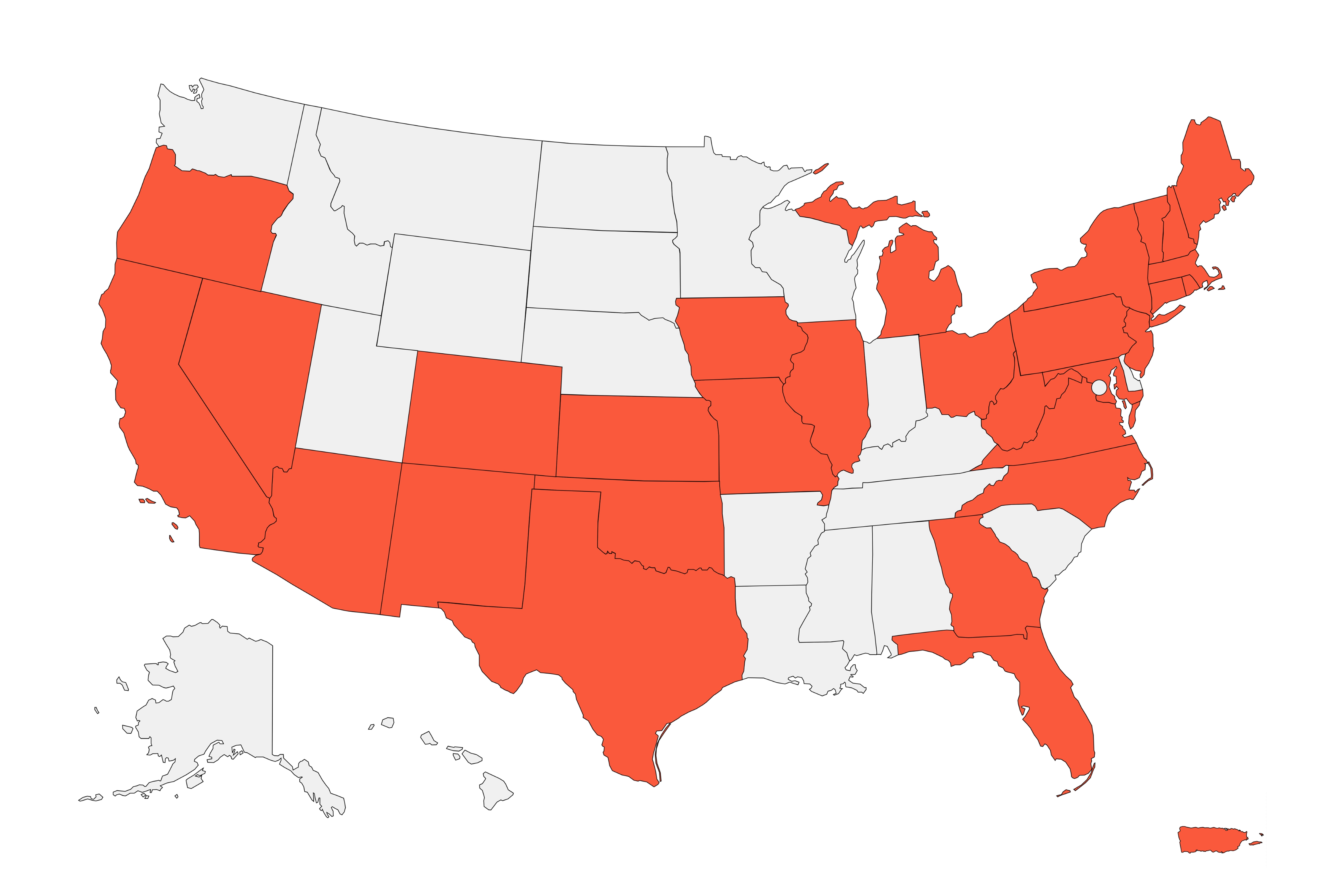 LightReach states map LightReach states map