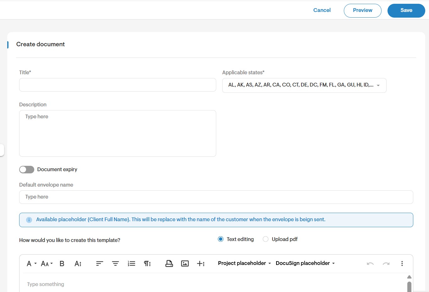 DocuSign: How to Create a Document Template