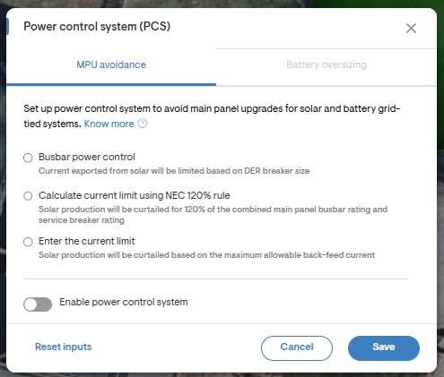 Power Control System Setup (PCS)