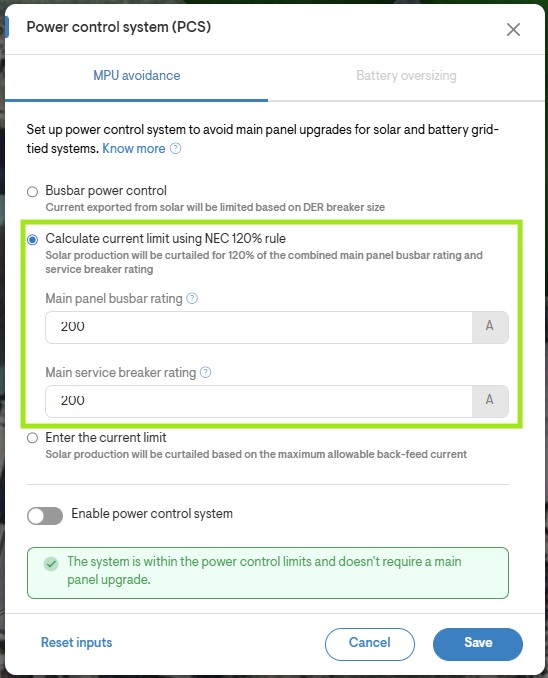 Power Control System Setup (PCS)